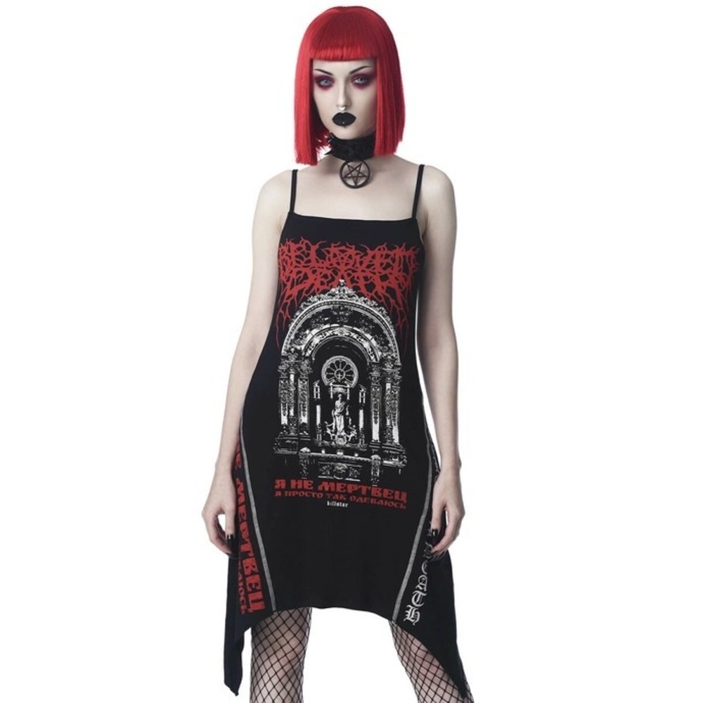 Killstar beloved vest dress black red